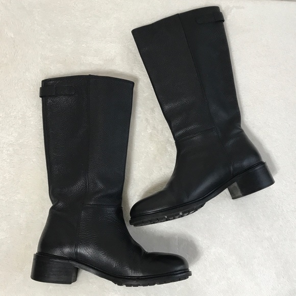 Vince Shoes - Vince Jocelyn Black Pebble Leather Boots Size 8